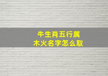 牛生肖五行属木火名字怎么取