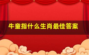 牛童指什么生肖最佳答案