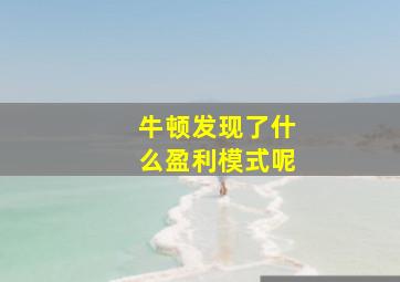 牛顿发现了什么盈利模式呢