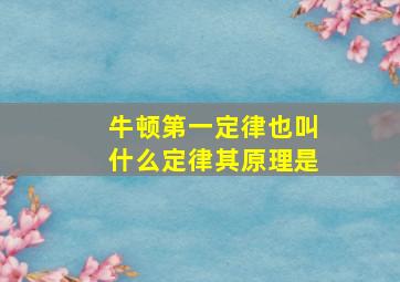 牛顿第一定律也叫什么定律其原理是