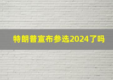 特朗普宣布参选2024了吗