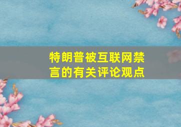 特朗普被互联网禁言的有关评论观点