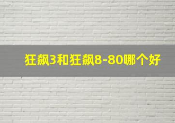 狂飙3和狂飙8-80哪个好