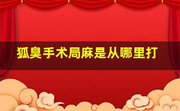 狐臭手术局麻是从哪里打