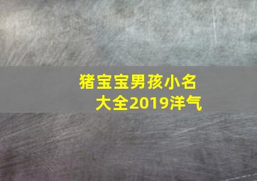 猪宝宝男孩小名大全2019洋气