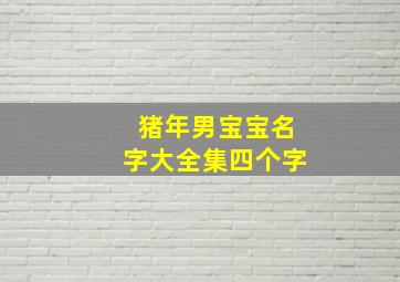 猪年男宝宝名字大全集四个字