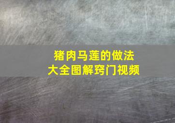 猪肉马莲的做法大全图解窍门视频