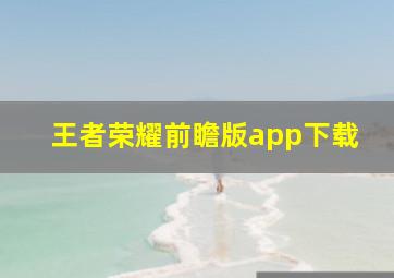 王者荣耀前瞻版app下载