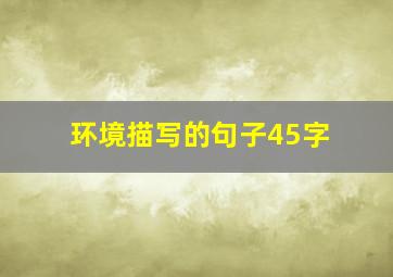 环境描写的句子45字