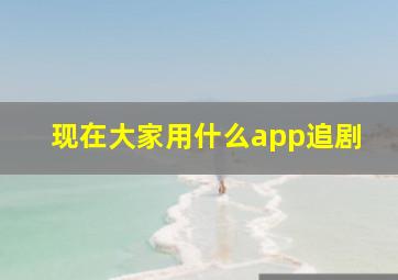 现在大家用什么app追剧