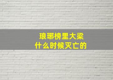 琅琊榜里大梁什么时候灭亡的