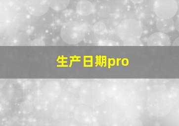 生产日期pro