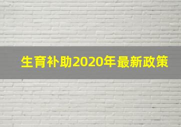 生育补助2020年最新政策