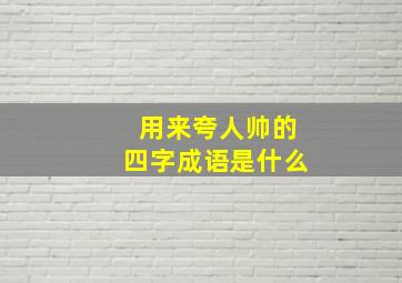 用来夸人帅的四字成语是什么