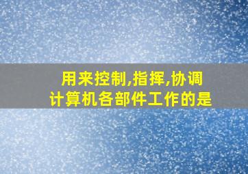 用来控制,指挥,协调计算机各部件工作的是