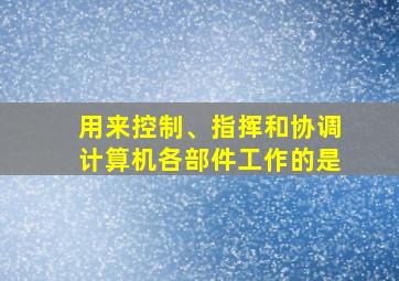 用来控制、指挥和协调计算机各部件工作的是