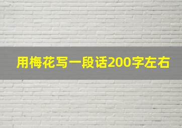 用梅花写一段话200字左右