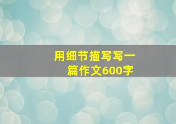 用细节描写写一篇作文600字