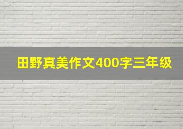 田野真美作文400字三年级