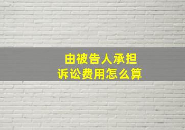 由被告人承担诉讼费用怎么算