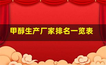 甲醇生产厂家排名一览表