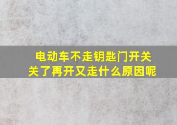 电动车不走钥匙门开关关了再开又走什么原因呢