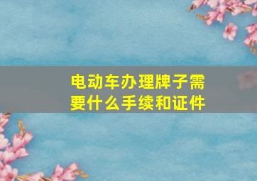 电动车办理牌子需要什么手续和证件