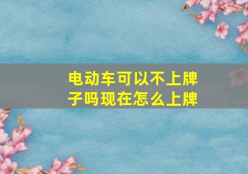 电动车可以不上牌子吗现在怎么上牌