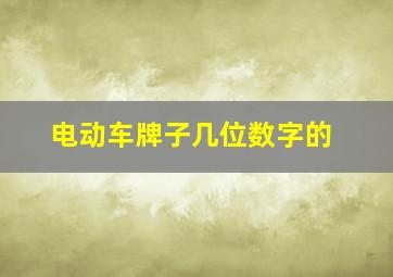 电动车牌子几位数字的