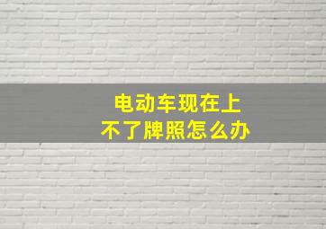 电动车现在上不了牌照怎么办