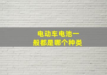 电动车电池一般都是哪个种类