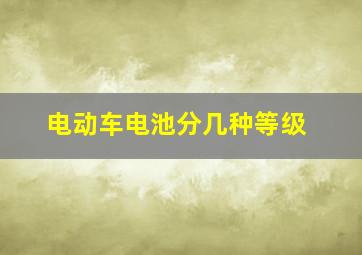 电动车电池分几种等级