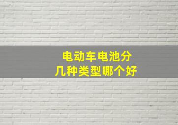 电动车电池分几种类型哪个好