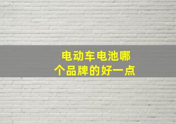 电动车电池哪个品牌的好一点