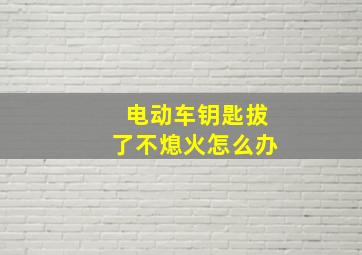 电动车钥匙拔了不熄火怎么办