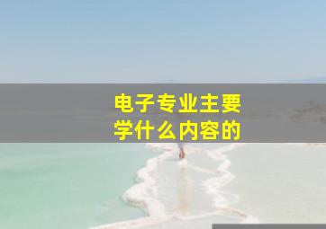 电子专业主要学什么内容的