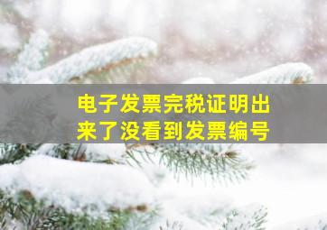 电子发票完税证明出来了没看到发票编号