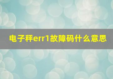 电子秤err1故障码什么意思