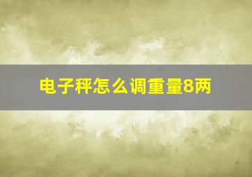 电子秤怎么调重量8两