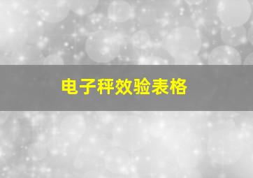 电子秤效验表格