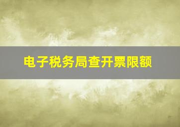 电子税务局查开票限额