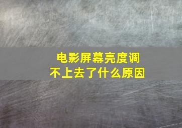 电影屏幕亮度调不上去了什么原因