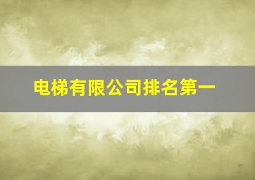 电梯有限公司排名第一