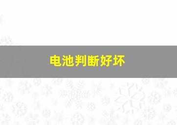 电池判断好坏