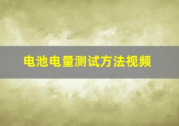 电池电量测试方法视频