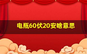 电瓶60伏20安啥意思