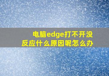 电脑edge打不开没反应什么原因呢怎么办