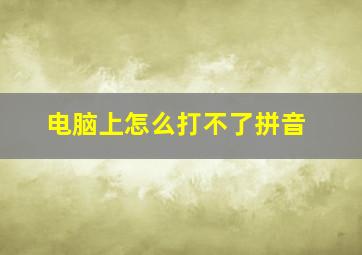 电脑上怎么打不了拼音