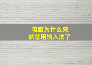 电脑为什么突然禁用输入法了