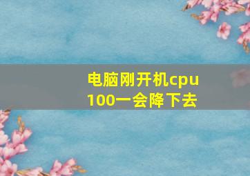 电脑刚开机cpu100一会降下去